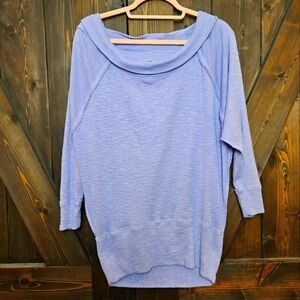 Free People Slub Knit Palisades Off Shoulder Thermal In Lilac Dust XS